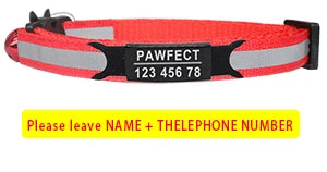 Custom Personalized Reflective Cat Collar
