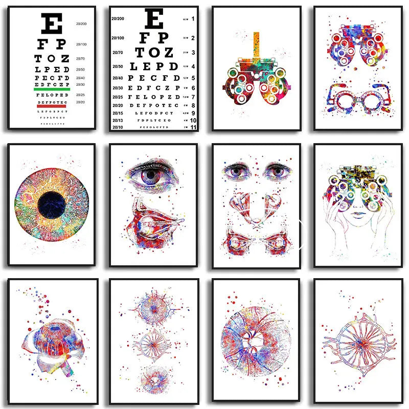 Optician human Eye Anatomy Art Canvas Painting