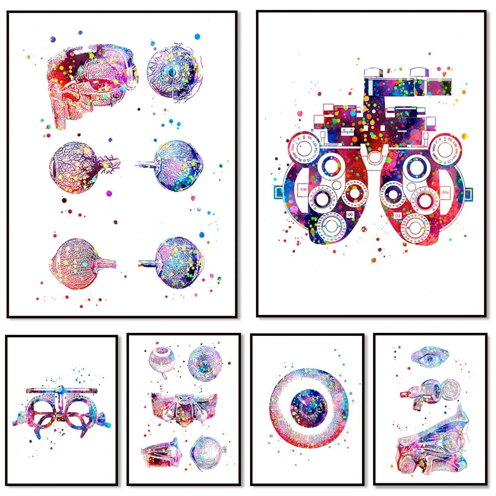 Ophthalmology Art Eye Anatomy Print Set Decor
