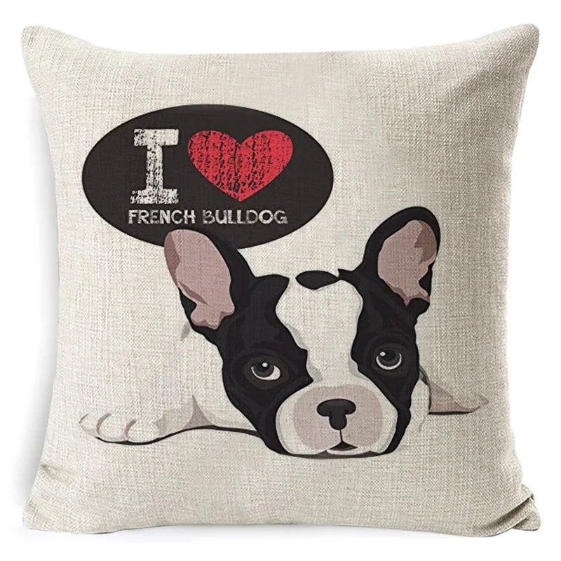 Bull Terrier Beagle Cotton Linen Cushion Cover