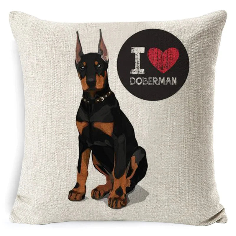 Bull Terrier Beagle Cotton Linen Cushion Cover