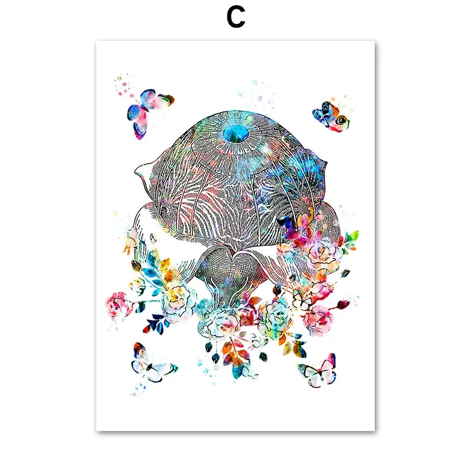 Abstract Watercolor Eye Anatomy Education Nordic Posters