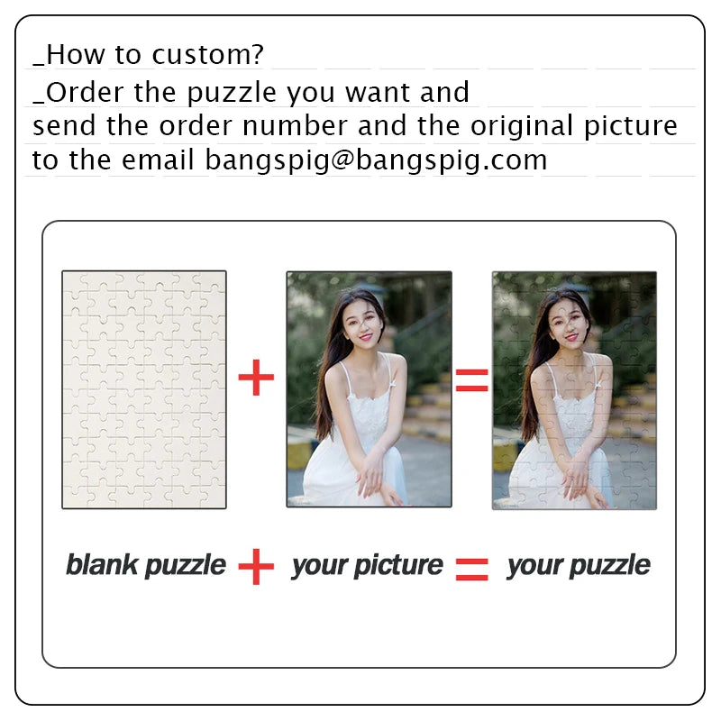 Photo Custom Wooden Personalized Square Puzzle