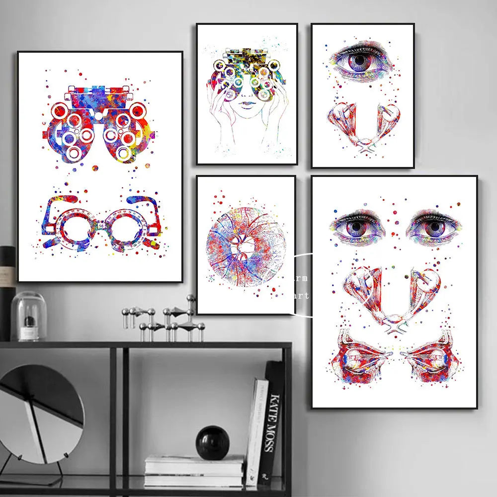 Optician human Eye Anatomy Art Canvas Painting