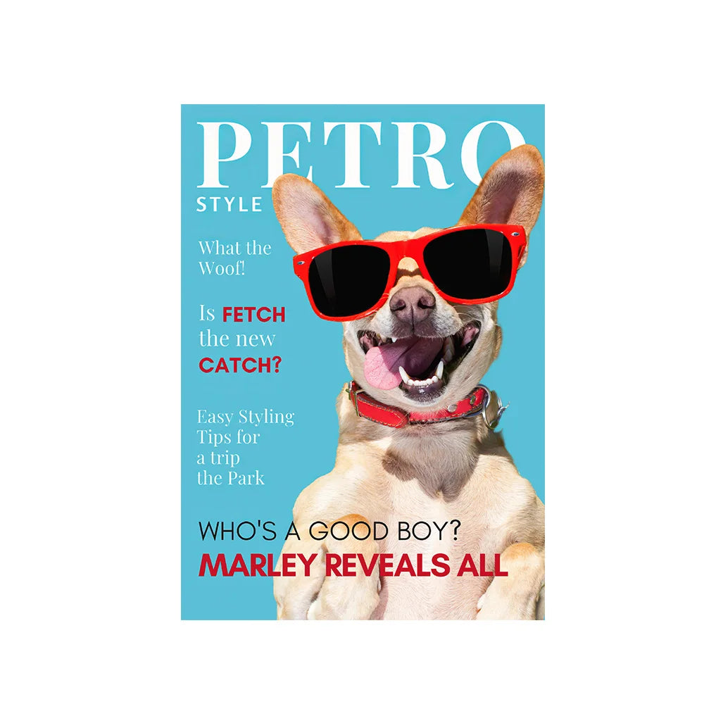 Personalized Custom Pets Magazine Art Poster