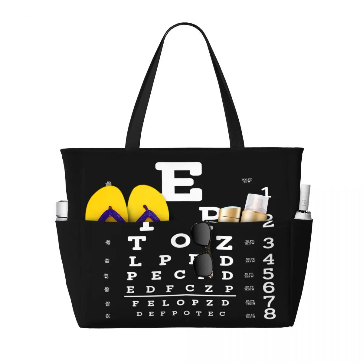 Eye Chart Tote Bag that is used
