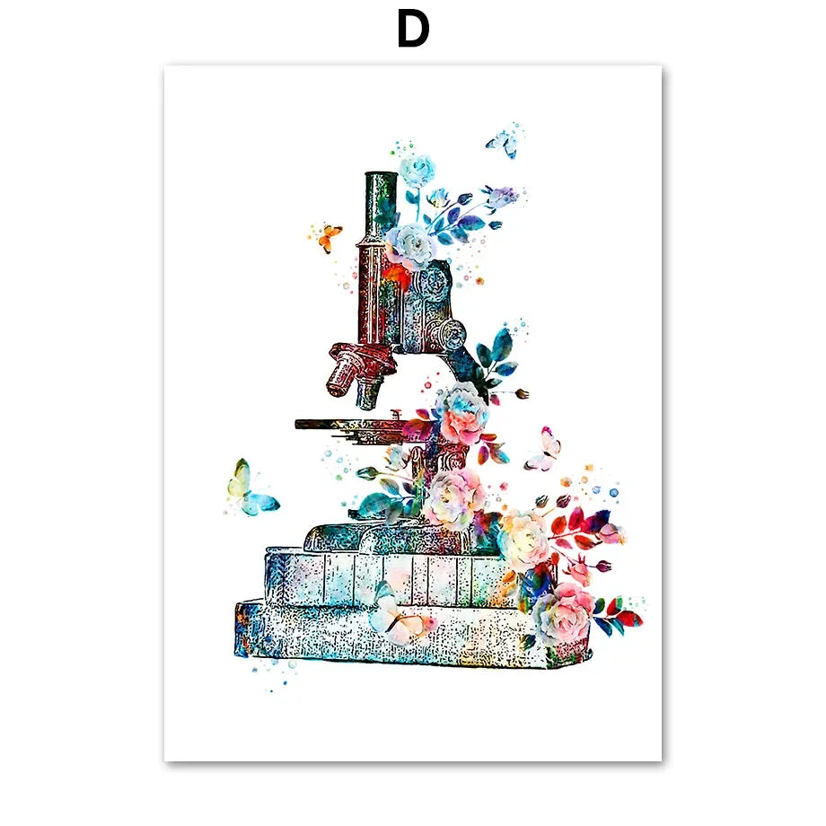 Abstract Watercolor Eye Anatomy Education Nordic Posters