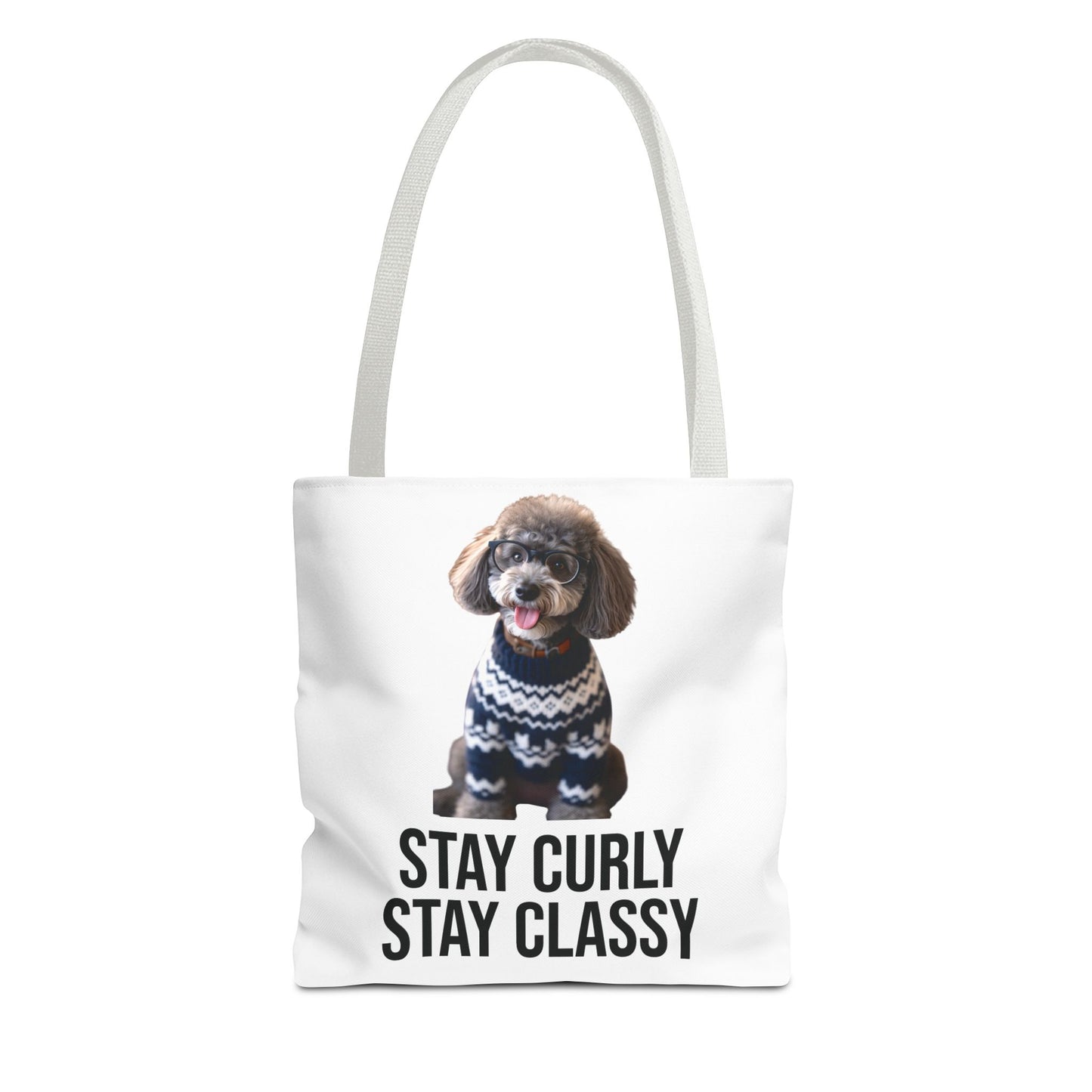 Stay Curly Stay Classy Poodle Tote Bag — Canvas Shopper