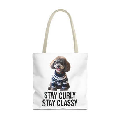 Stay Curly Stay Classy Poodle Tote Bag — Canvas Shopper