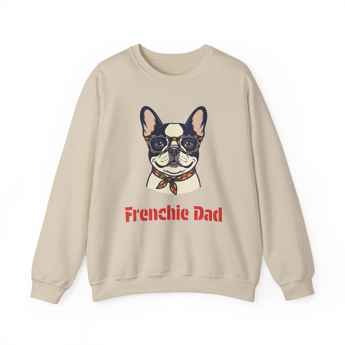 Frenchie Dad Crewneck Sweatshirt — Bulldog with Glasses