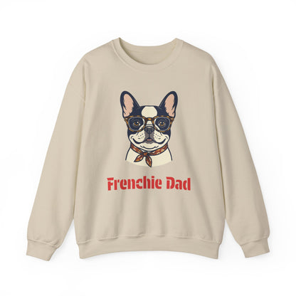 Frenchie Dad Crewneck Sweatshirt — Bulldog with Glasses