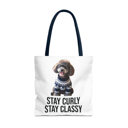 Stay Curly Stay Classy Poodle Tote Bag — Canvas Shopper