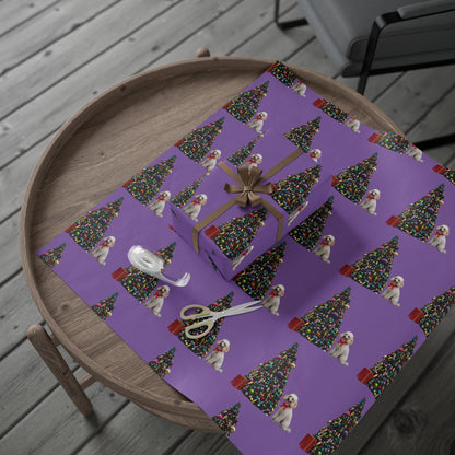 White Poodle Holiday Gift wrap
