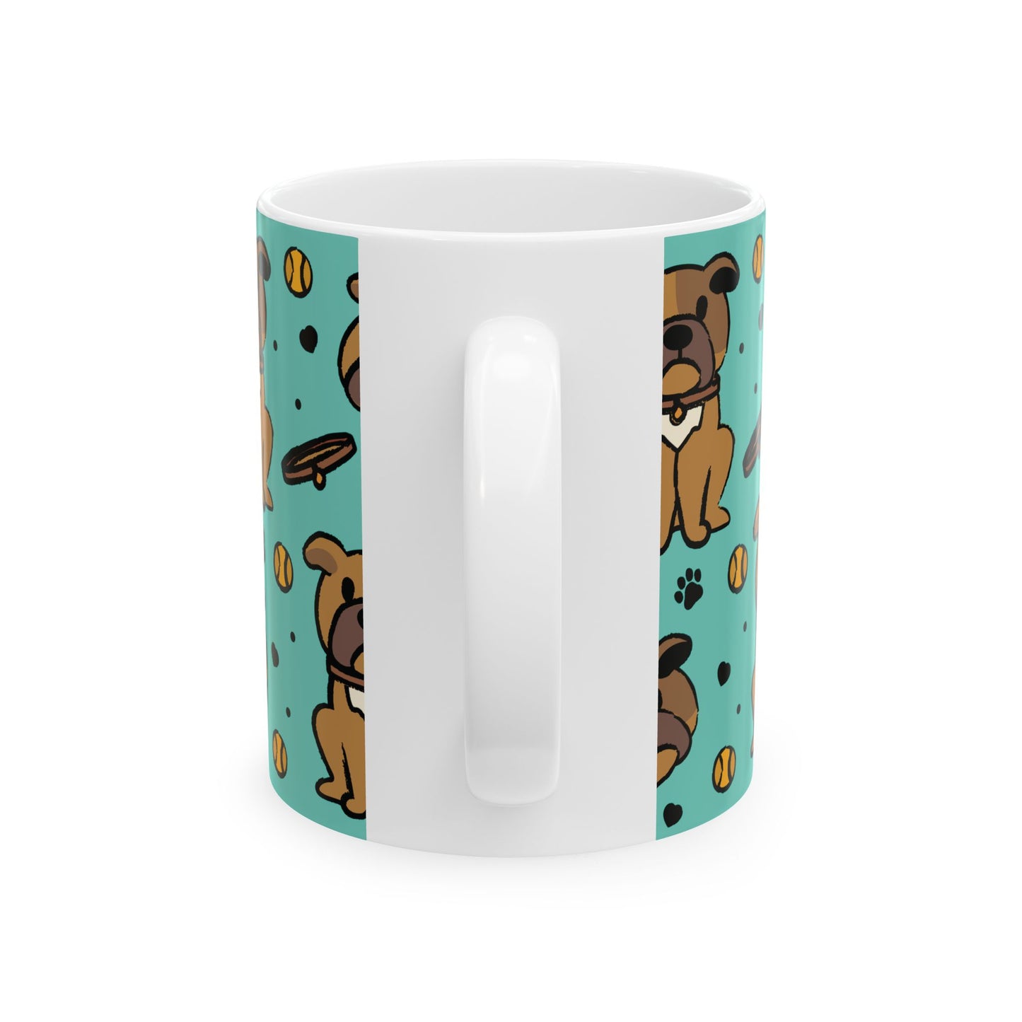 Dog Dad Ceramic Mug — Cute Paw Print & Pup Pattern Coffee Cup (11oz, 15oz)