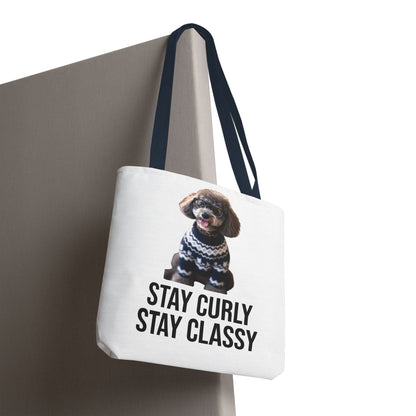 Stay Curly Stay Classy Poodle Tote Bag — Canvas Shopper