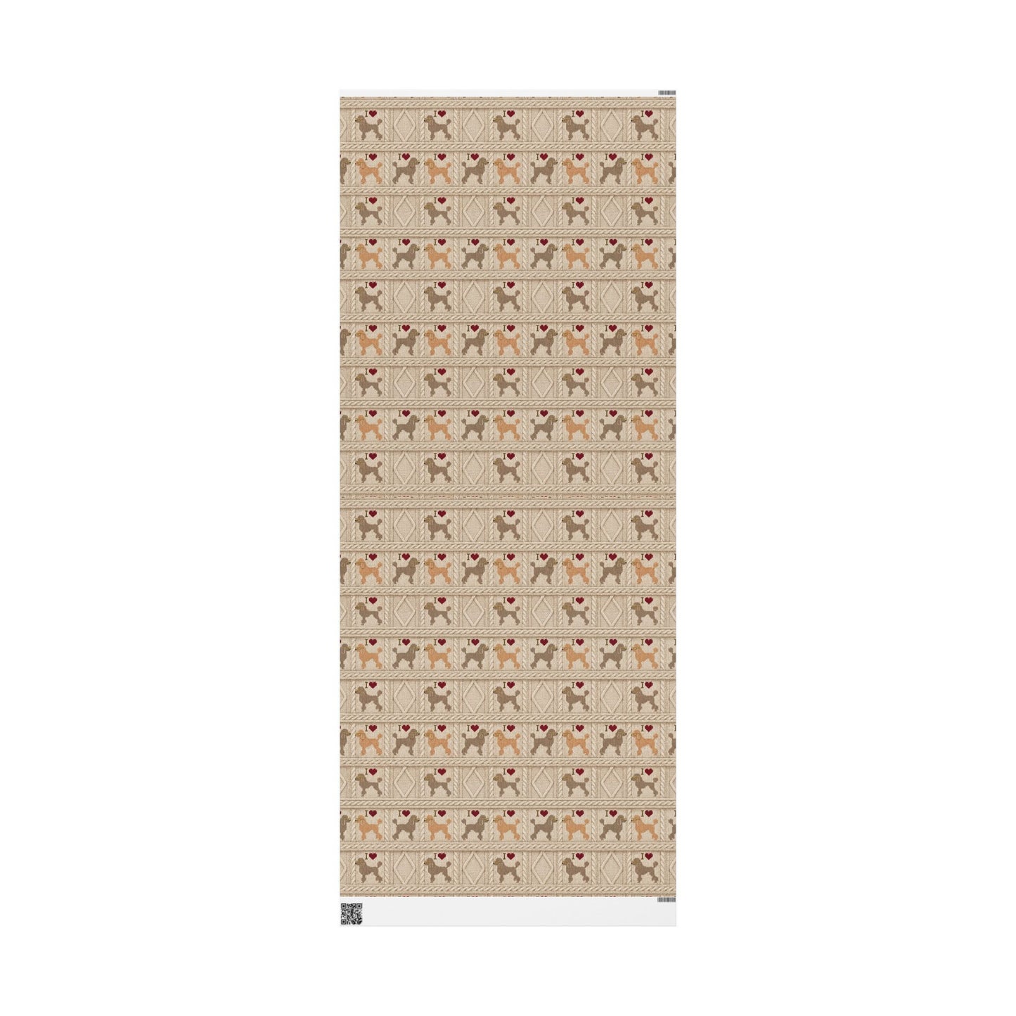 Cozy Knit-Style Puppy Wrapping Paper — "I Love Style" Dog Pattern Gift Wrap