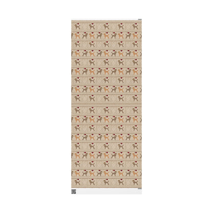 Cozy Knit-Style Puppy Wrapping Paper — "I Love Style" Dog Pattern Gift Wrap