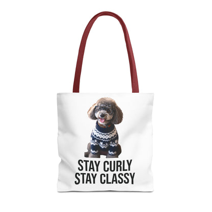 Stay Curly Stay Classy Poodle Tote Bag — Canvas Shopper