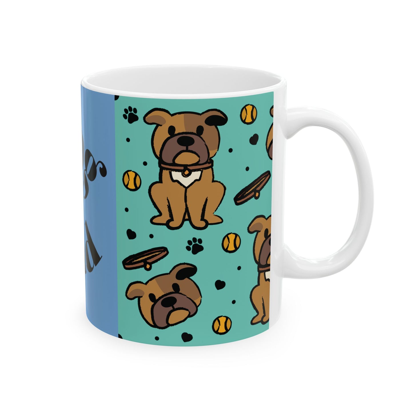 Dog Dad Ceramic Mug — Cute Paw Print & Pup Pattern Coffee Cup (11oz, 15oz)