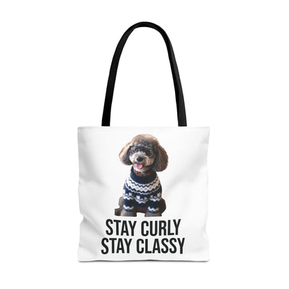 Stay Curly Stay Classy Poodle Tote Bag — Canvas Shopper
