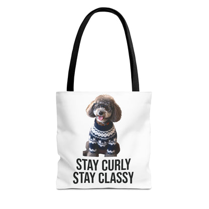Stay Curly Stay Classy Poodle Tote Bag — Canvas Shopper