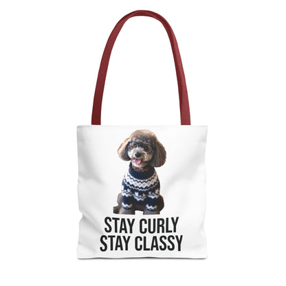 Stay Curly Stay Classy Poodle Tote Bag — Canvas Shopper