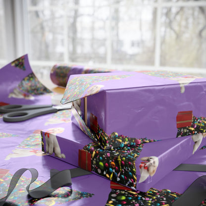 White Poodle Holiday Gift wrap