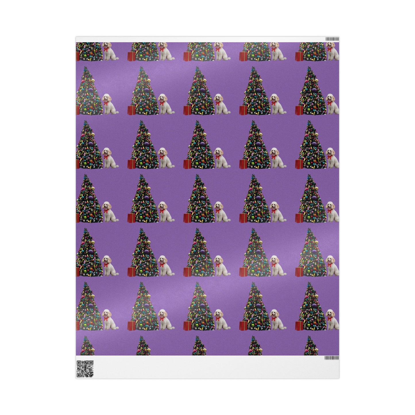 White Poodle Holiday Gift wrap
