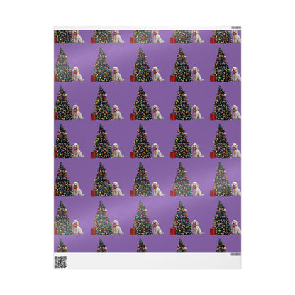 White Poodle Holiday Gift wrap