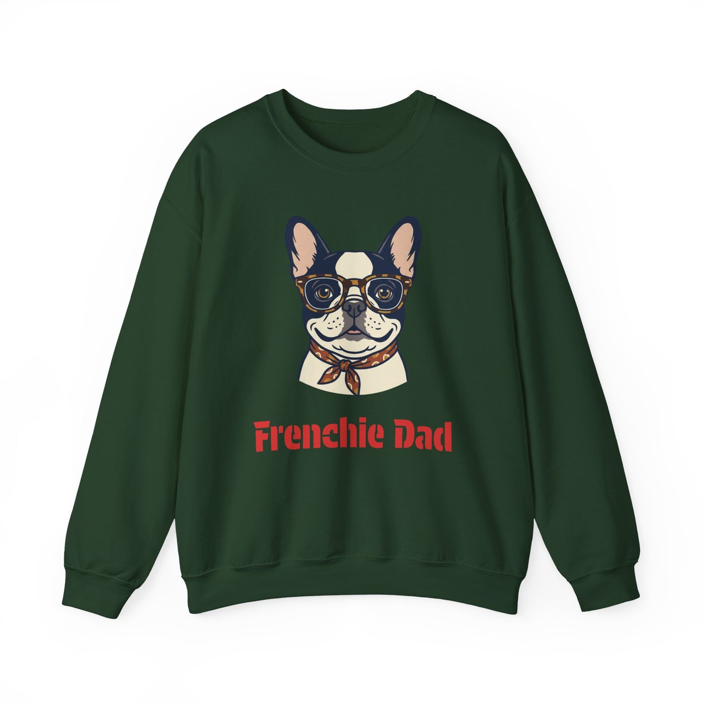 Frenchie Dad Crewneck Sweatshirt — Bulldog with Glasses