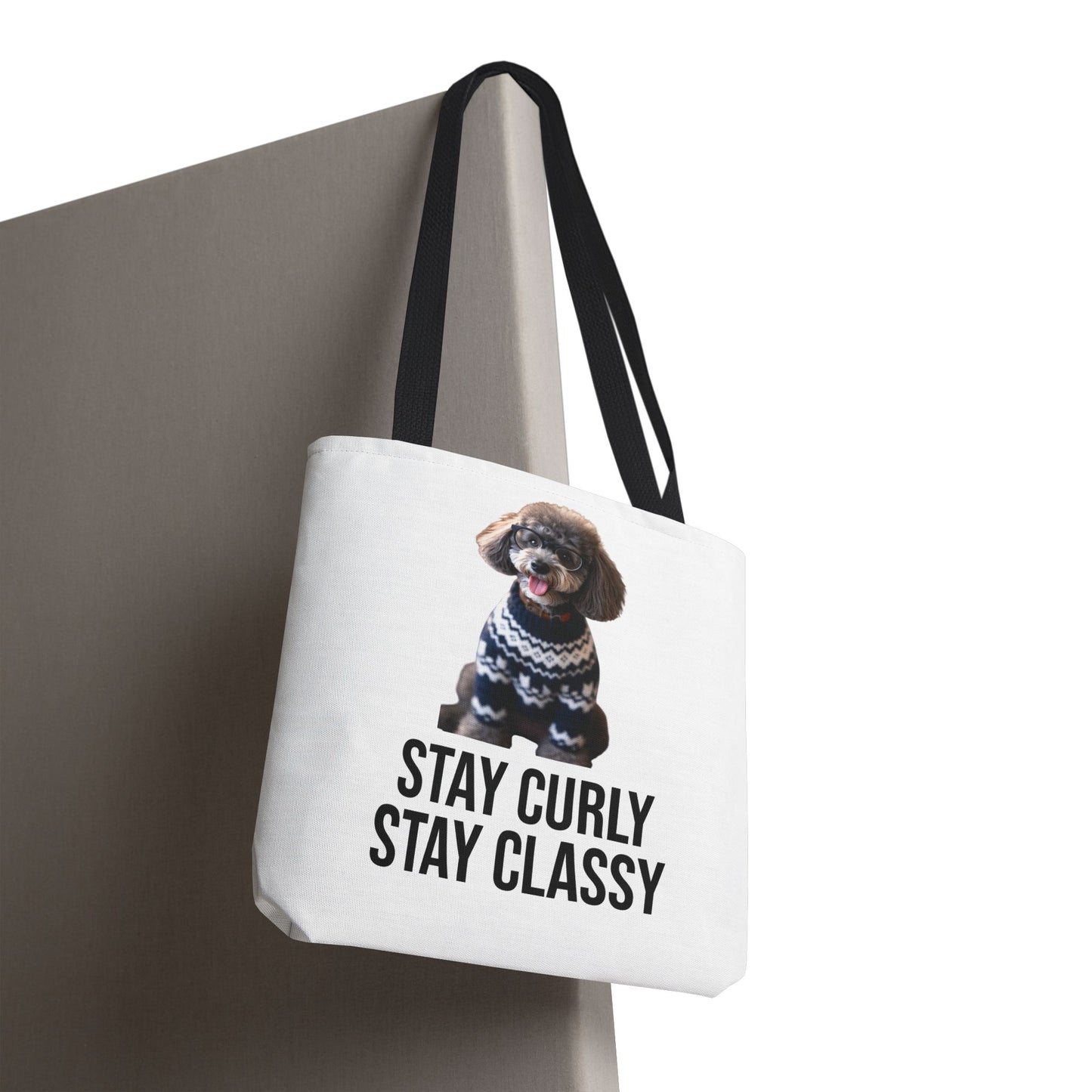 Stay Curly Stay Classy Poodle Tote Bag — Canvas Shopper
