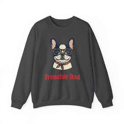 Frenchie Dad Crewneck Sweatshirt — Bulldog with Glasses