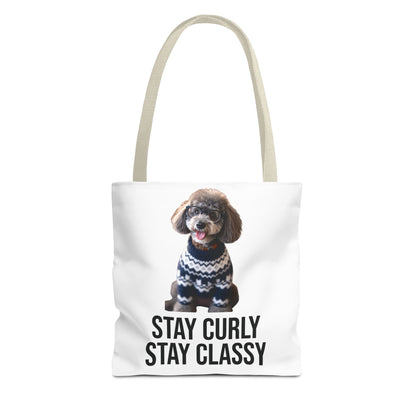 Stay Curly Stay Classy Poodle Tote Bag — Canvas Shopper