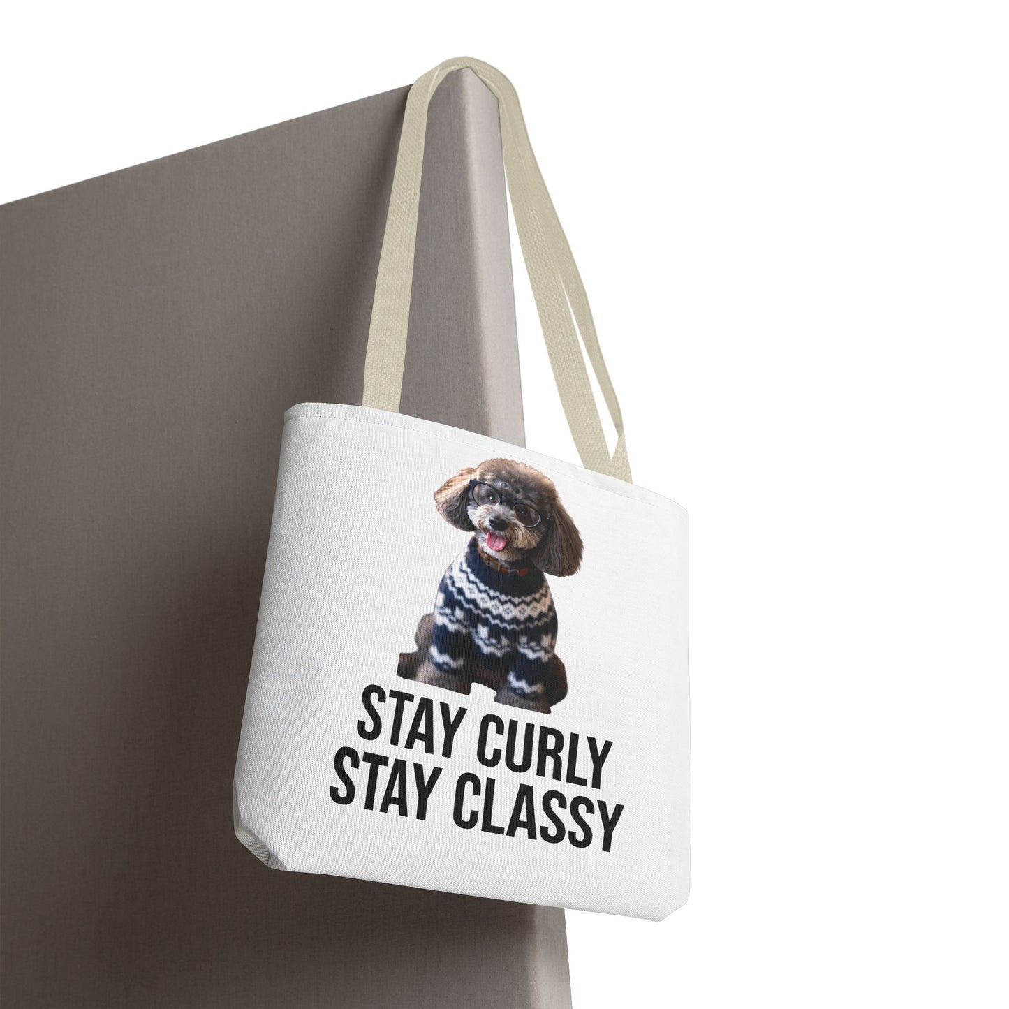 Stay Curly Stay Classy Poodle Tote Bag — Canvas Shopper