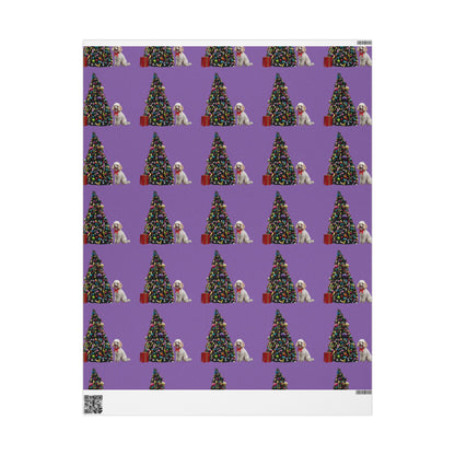 White Poodle Holiday Gift wrap