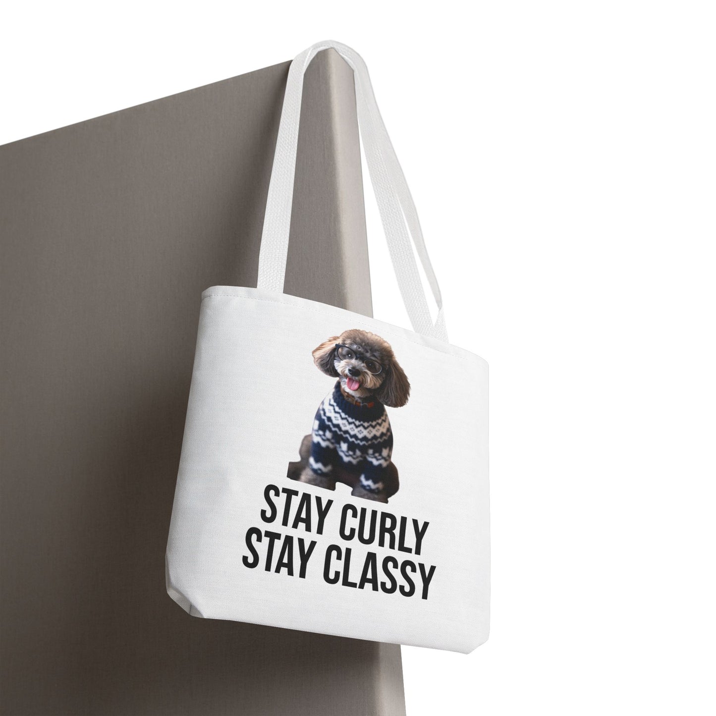 Stay Curly Stay Classy Poodle Tote Bag — Canvas Shopper