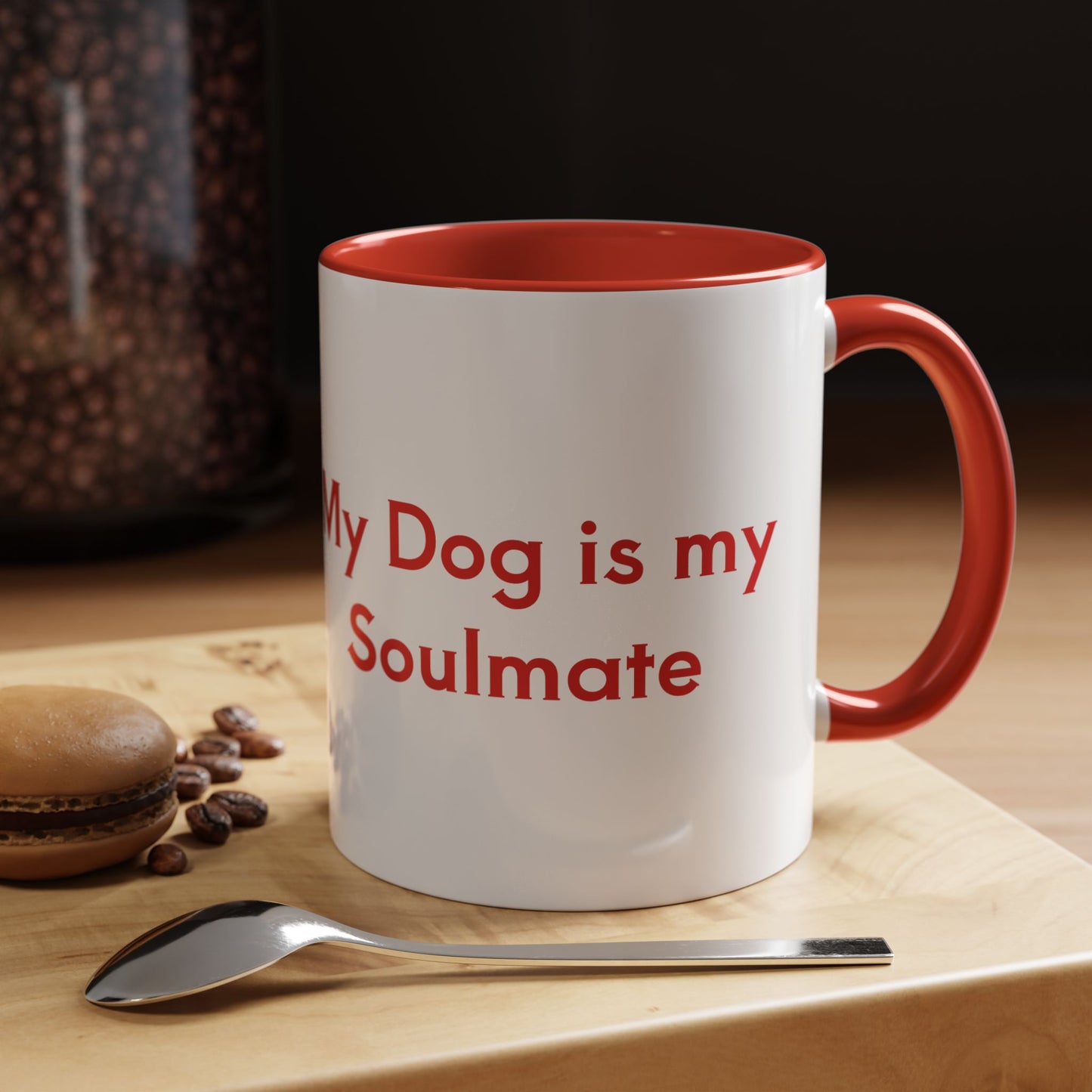 My Dog Is My Soulmate Accent Coffee Mug — French Bulldog with Glasses (11/15oz)
