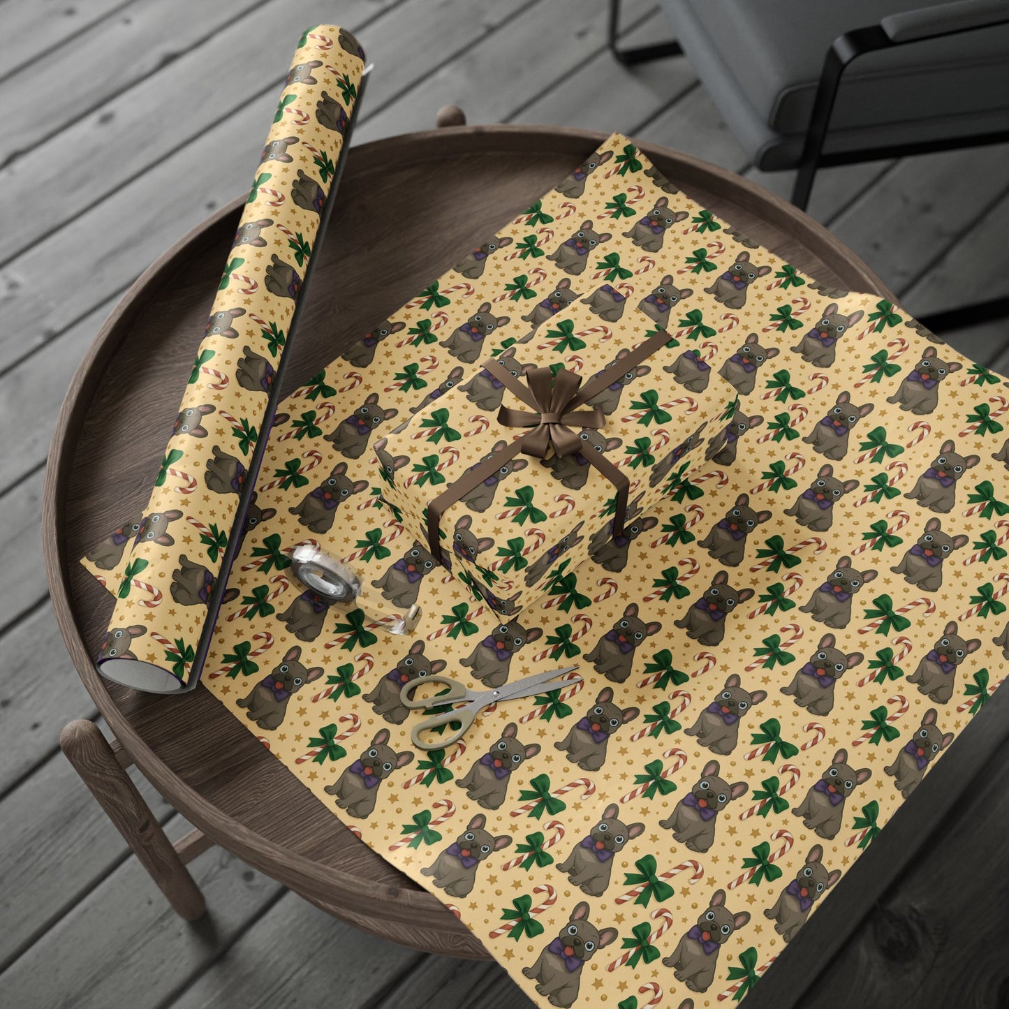 French Bull Dog Holiday Wrapping Paper