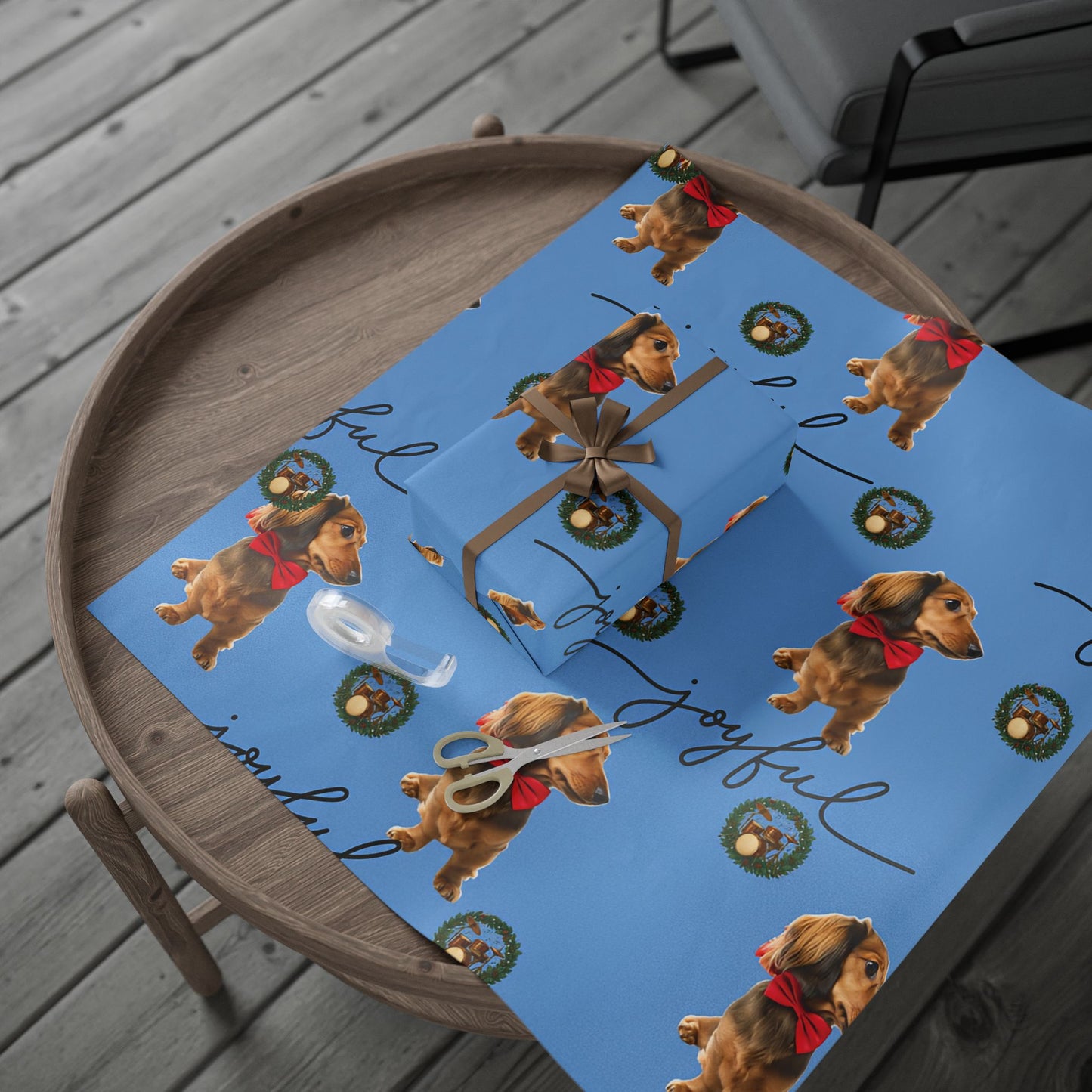 Wrapping Paper - Dachshund Dog Holiday Drum Kit Design