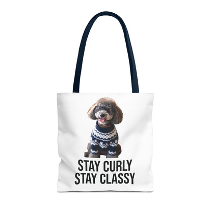 Stay Curly Stay Classy Poodle Tote Bag — Canvas Shopper