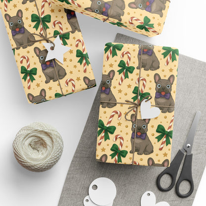 French Bull Dog Holiday Wrapping Paper