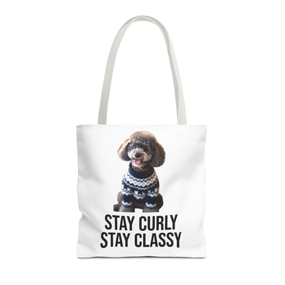 Stay Curly Stay Classy Poodle Tote Bag — Canvas Shopper