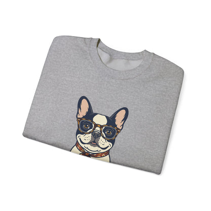 All I Need Is Love and a Frenchie Sweatshirt — French Bulldog with Glasses