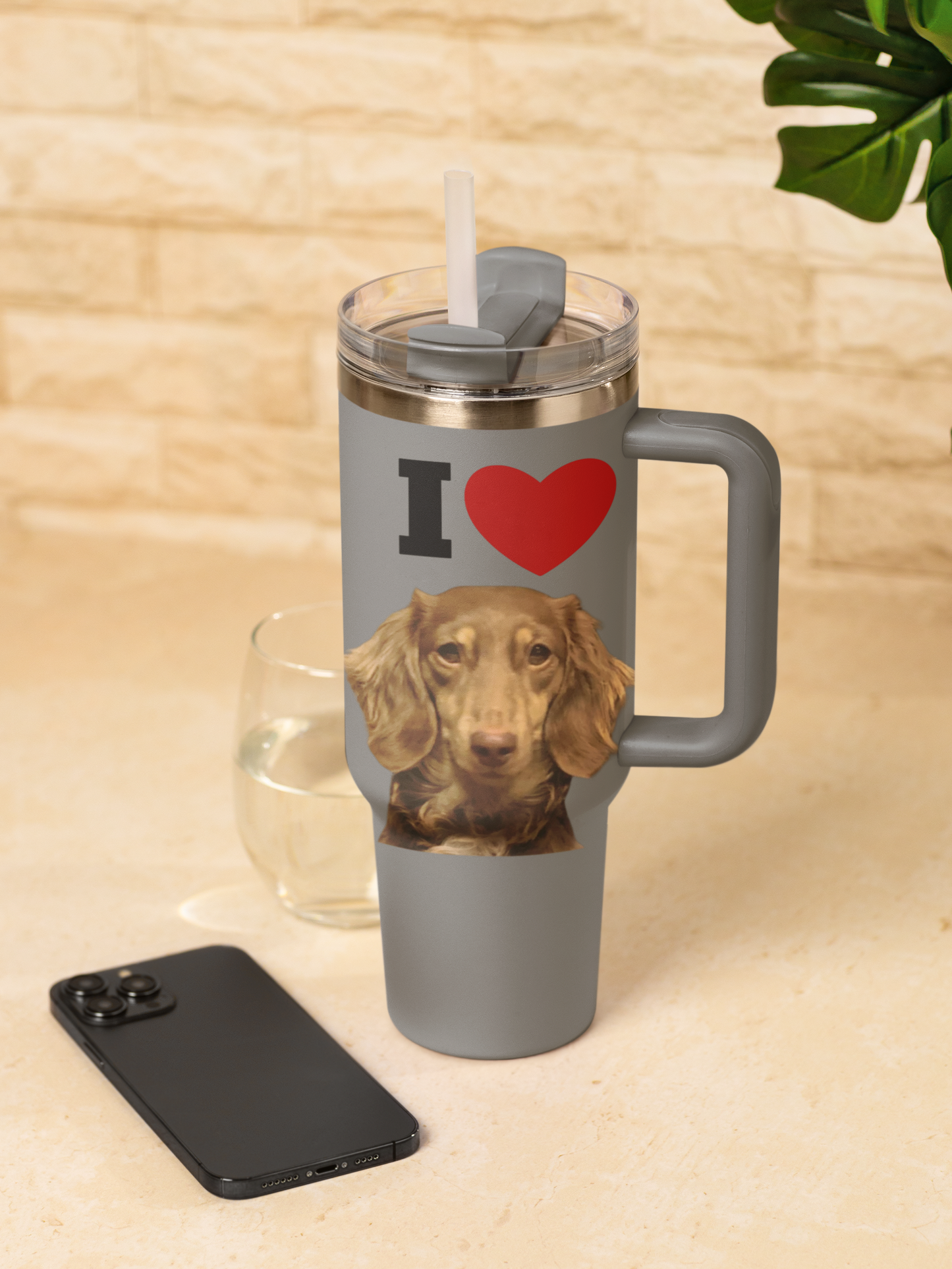 Personalized I Love My Dog Insulated Travel Mug 40oz