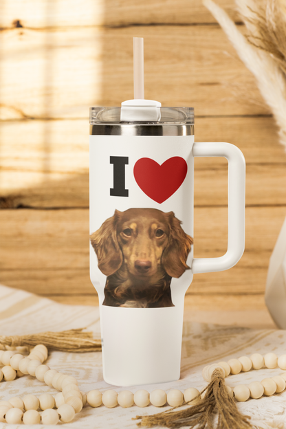 Personalized I Love My Dog Insulated Travel Mug 40oz