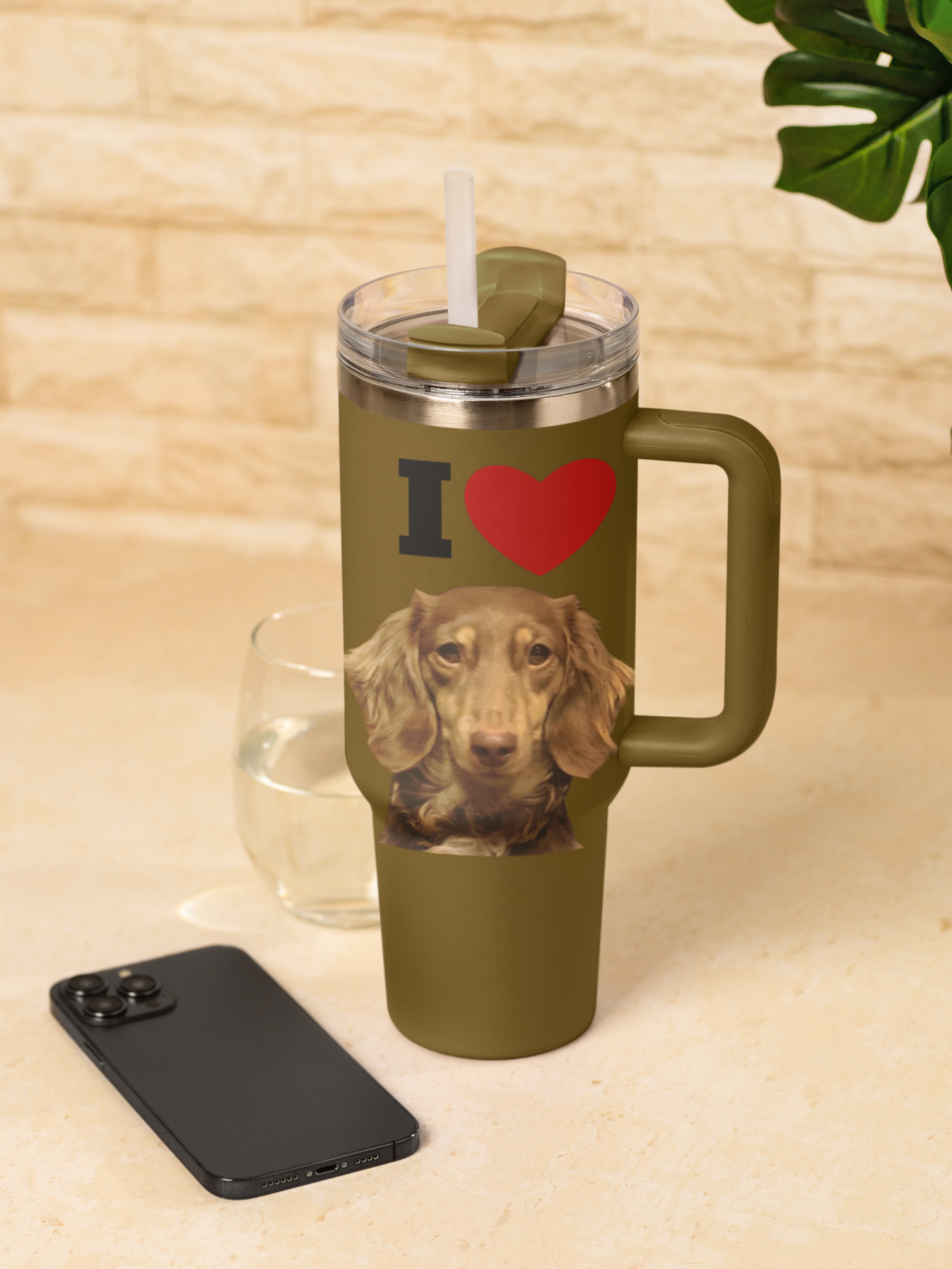Personalized I Love My Dog Insulated Travel Mug 40oz