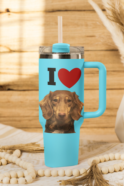 Personalized I Love My Dog Insulated Travel Mug 40oz
