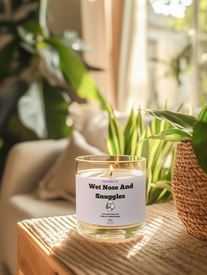 Wet Nose & Snuggles Scented Soy Candle - 9oz with Fun Quote
