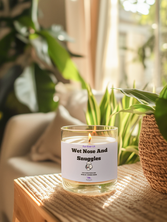 Wet Nose & Snuggles Scented Soy Candle - 9oz with Fun Quote