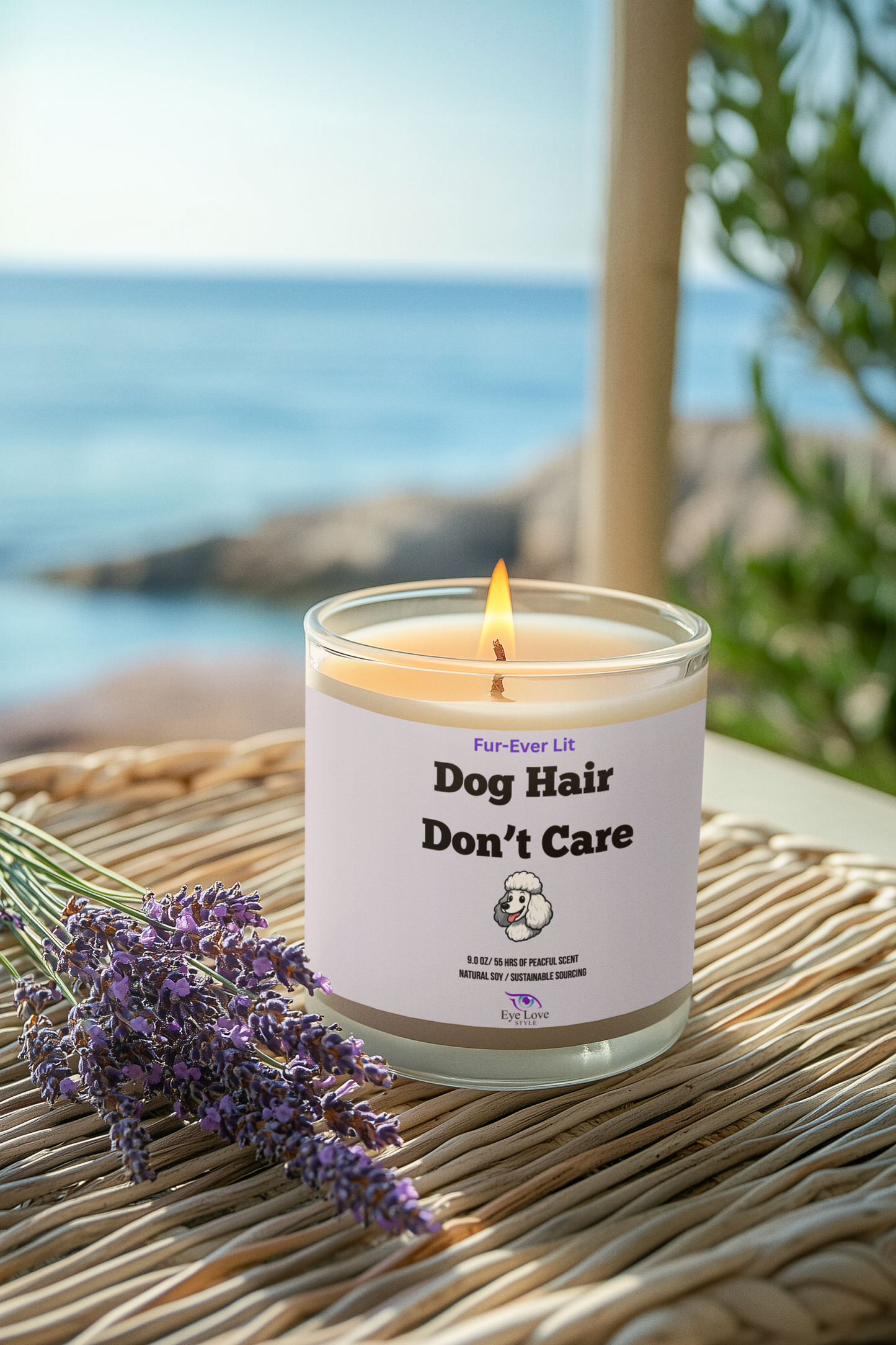 Dog Hair, Don’t Care Scented Soy Candle- 9oz, Perfect Gift for Friends